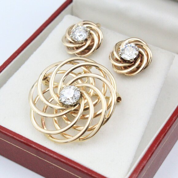 F & F Felger For Tiffany & Co 14K Gold 3.36 Carats Diamond VS1 S1 Jewelry Suite - Picture 6 of 16